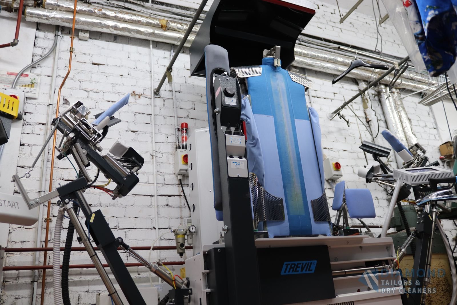 Shirt pressing equipment in the store